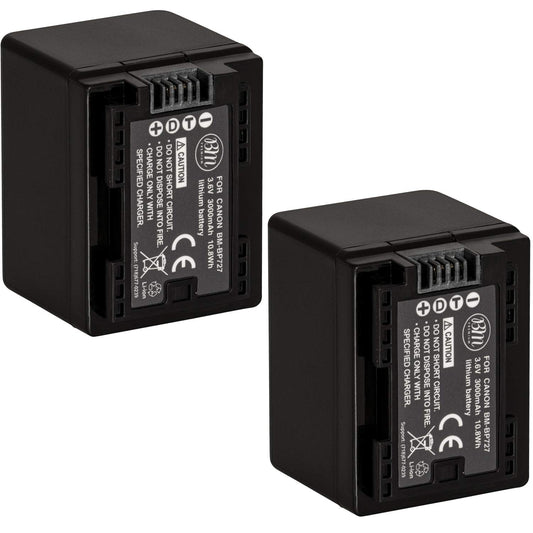 BM Premium 2 BP-727 Batteries for Canon Vixia HFR80, HFR82, HFR800, HFR70, HFR72, HFR700, HFR30, HFR32, HFR300, HFR40, HFR42, HFR400, HFR50, HFR52