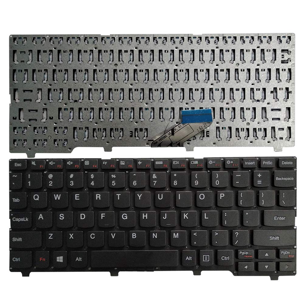 Laptop Replacement Keyboard Fit Lenovo IdeaPad 110S-11IBR 110S-11AST 5N20M53663 LCM15J13U4-H274 63411202900700 US Layout (Black)