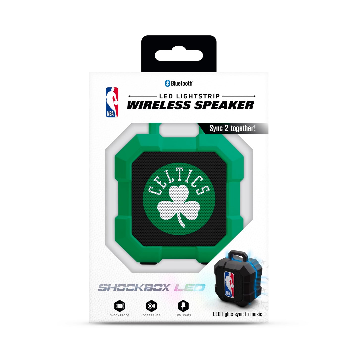 SOAR NBA Shockbox LED Wireless Bluetooth Speaker - Water Resistant IPX4, 5.0 Bluetooth with Over 5 Hours of Play Time - Small Portable Speaker