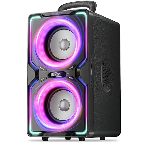 Hotlemon Large Bluetooth Speaker: 240W Peak Powerful Loud Sound with Deep Bass, 15H Playtime, Fast Charge, TWS, Portable Wireless Speakers