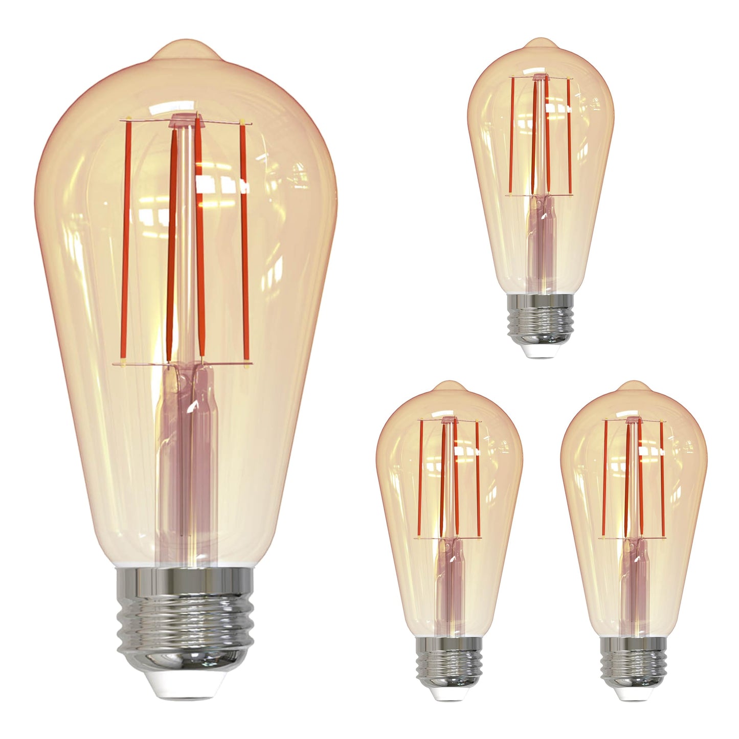 Bulbrite 776801-5W LED ST18, 2200K Filament Nostalgic Fully Compatible Dimming Light Bulb (4 Pack)