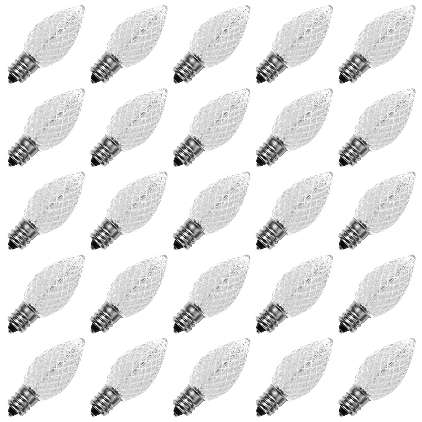 Meconard C7 Led Replacement Christmas Light Bulbs, C7 Shatterproof Led Bulbs for Christmas Indoor Outdoor String Lights, E12 Candelabra Base