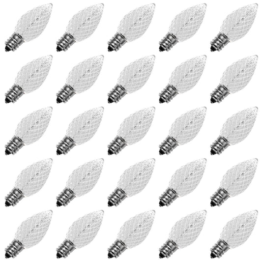 Meconard C7 Led Replacement Christmas Light Bulbs, C7 Shatterproof Led Bulbs for Christmas Indoor Outdoor String Lights, E12 Candelabra Base