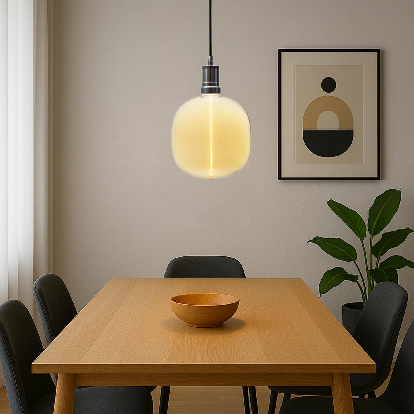 Novelty Lights Large Globe Pendant Light Bulb, Magnetic LED Flex Filament