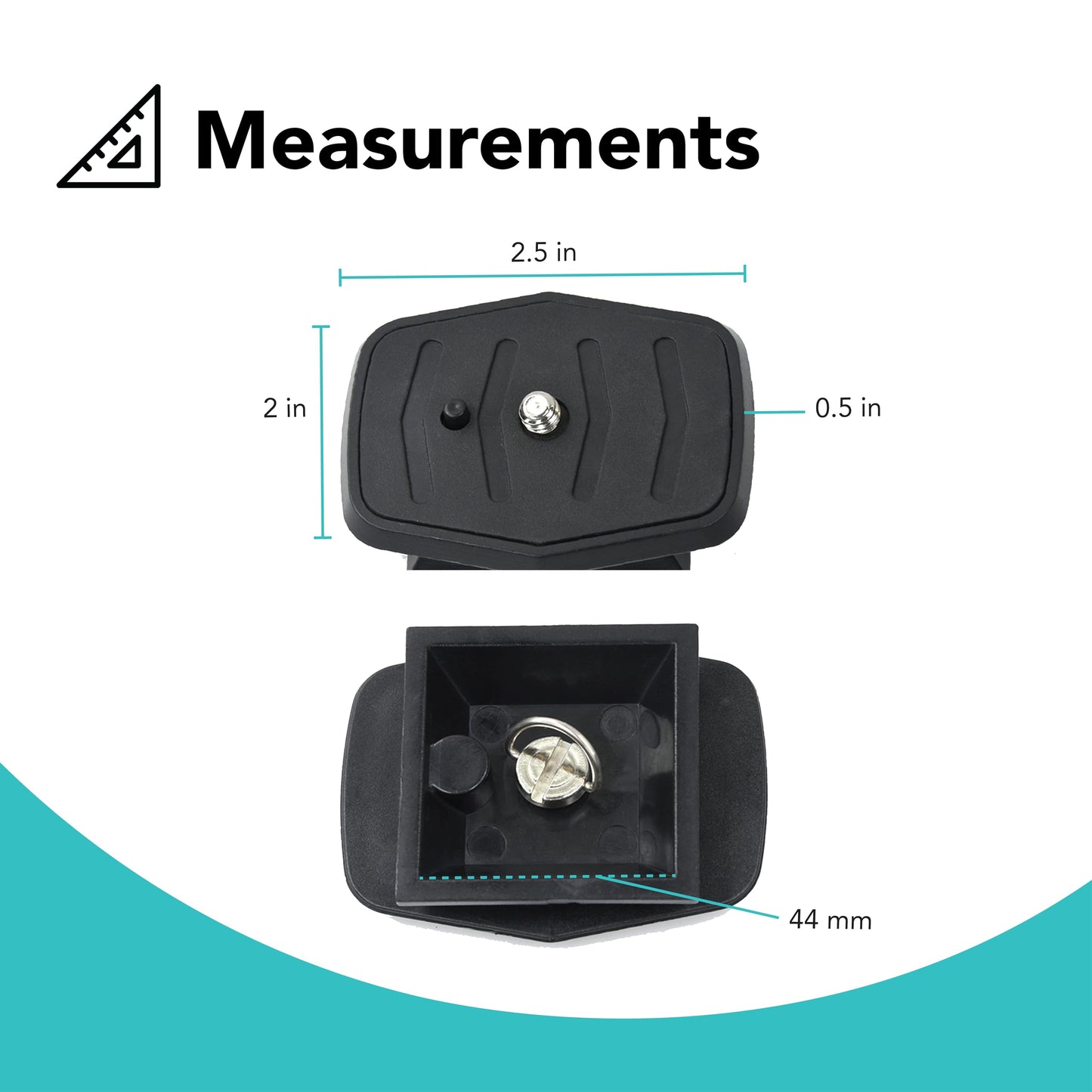 Foto&Tech 2 Pieces 44mm Tripod Quick Release Plate, Camera Adapter for Tripod with 1/4"-20 Screw Replacement for DSLR Cameras Smartphones Camcorders