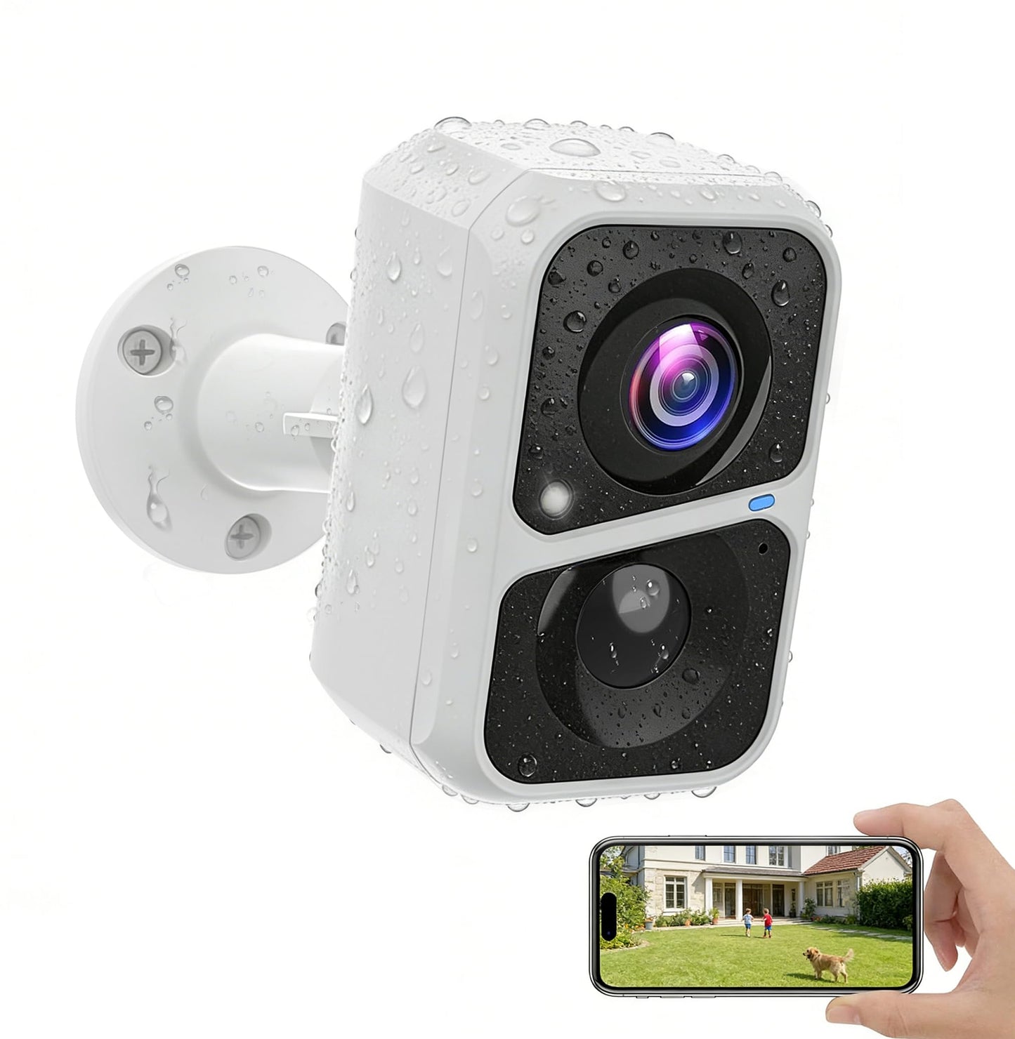 Vicohome 2K Wireless Battery-Powered WiFi Security Camera, Outdoor/Indoor with AI Motion Detection, Full Color Night Vision, 2-Way Audio, Spotlight