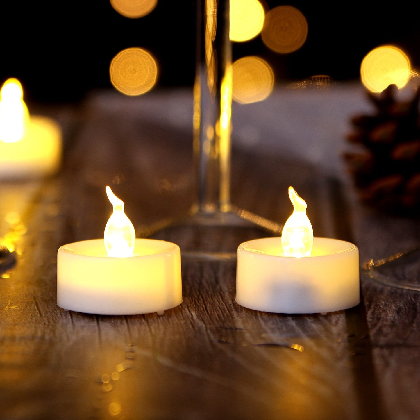 AGPTEK Tea Lights,100 Pack Flameless LED Candles Battery Operated Tealight Candles No Flicker Long Lasting Tealight for Wedding Holiday Party Home