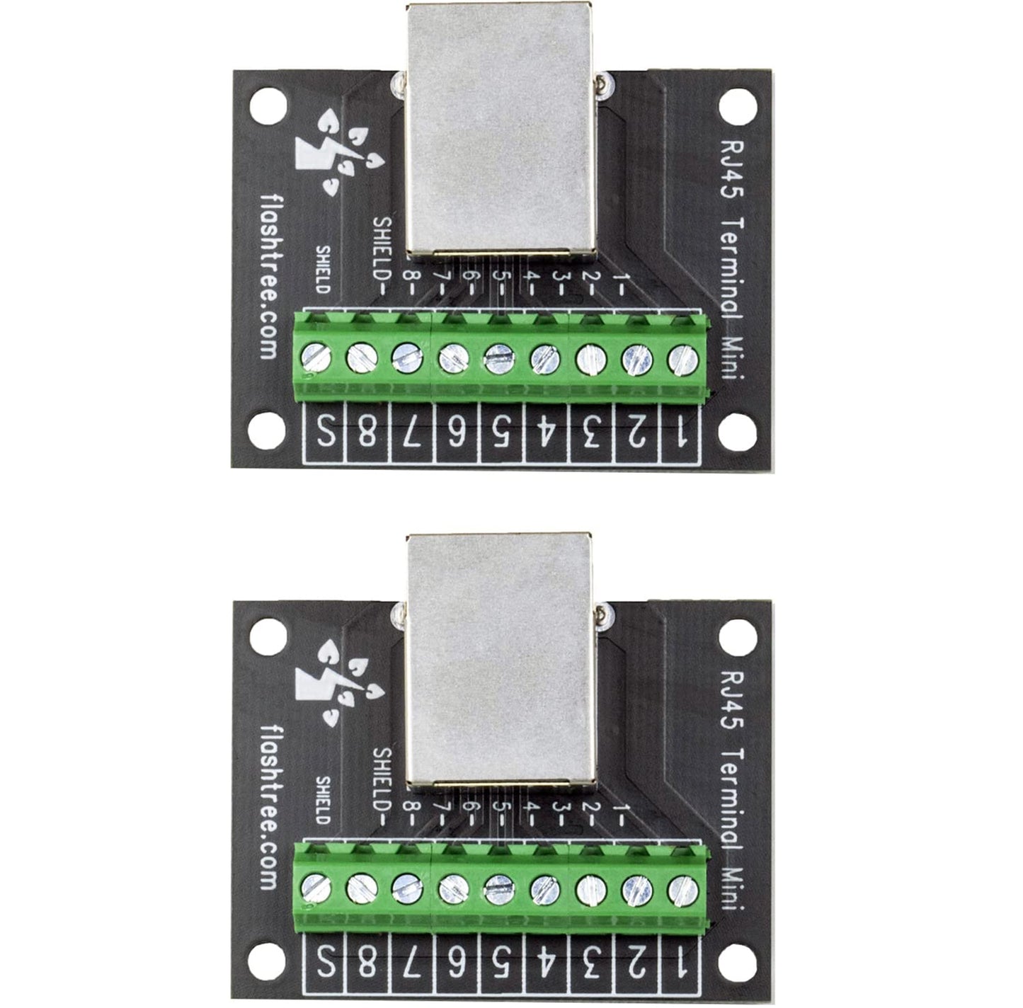 jujinglobal 2pcs RJ45 Mini Breakout Board with Screw Terminal 3.81mm Pitch Connector