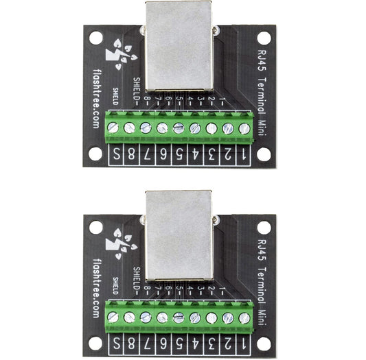 jujinglobal 2pcs RJ45 Mini Breakout Board with Screw Terminal 3.81mm Pitch Connector