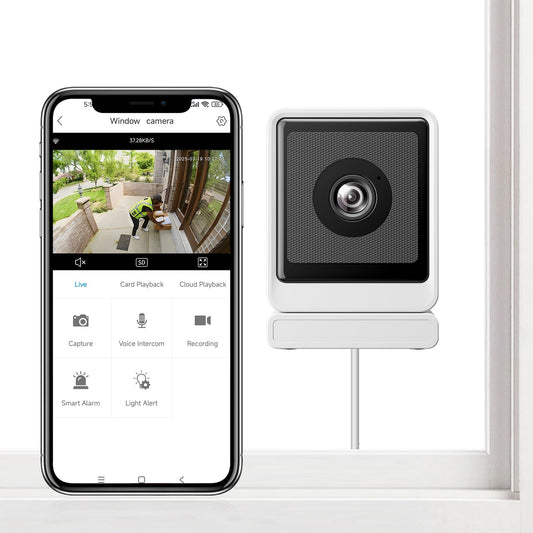 VILLA ART 3MP 2K Window Security Camera,2.4G&5G WiFi Indoor Camera for Home with Color Night Vision,24/7 Recording,Motion Detection,Support SD Card