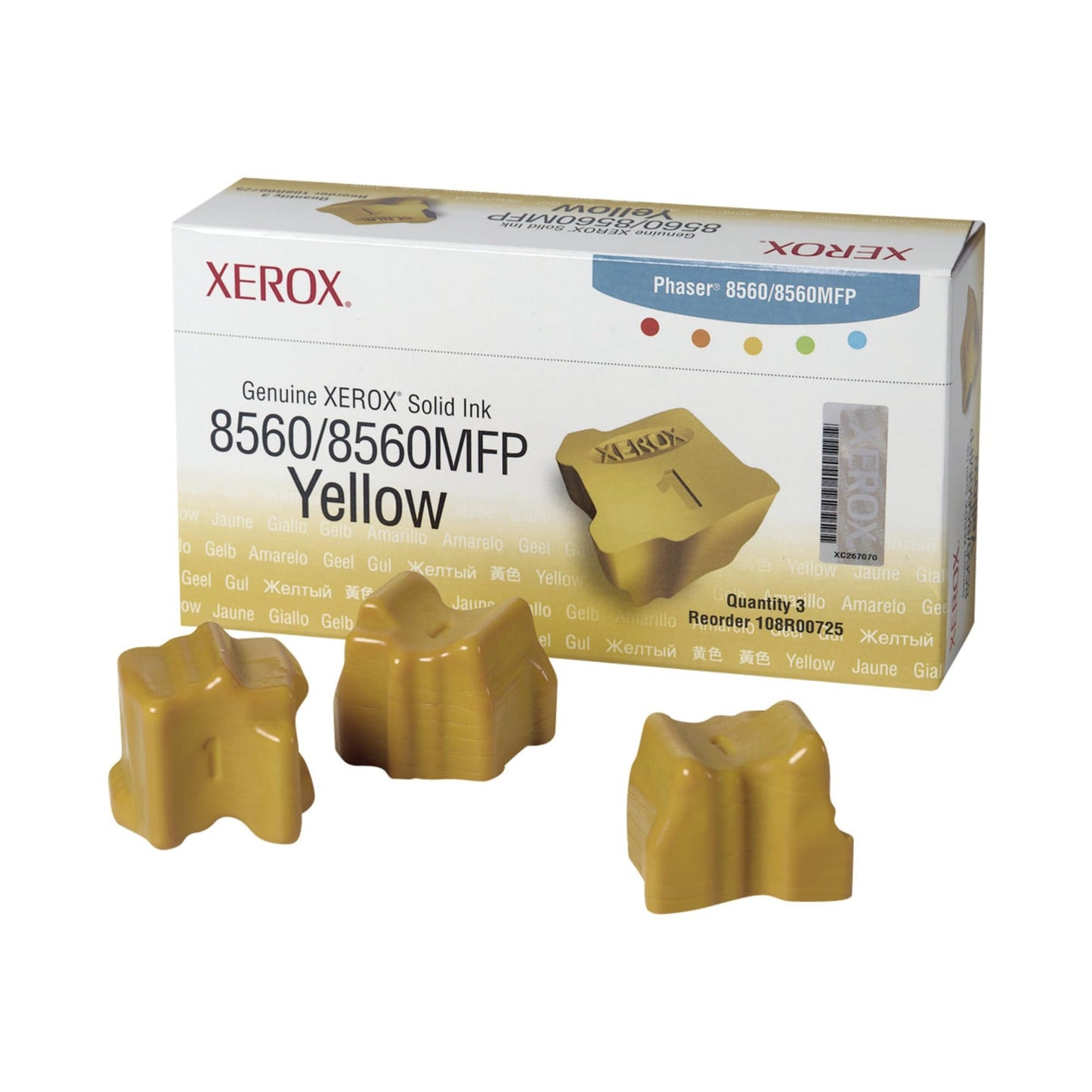 Xerox® 8560 Yellow Solid Ink Sticks, Pack of 3, 108R00725