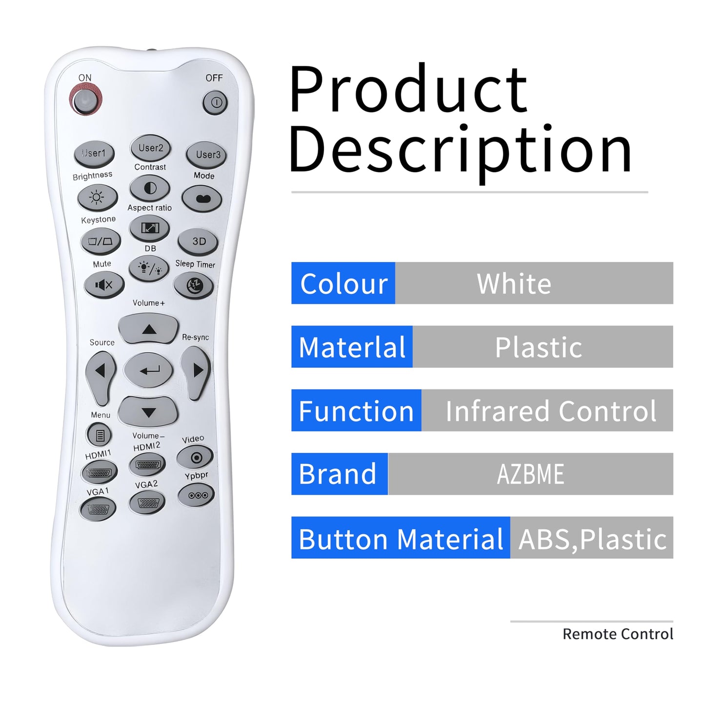 BR-3003B Projector Replacement Remote Control for Optoma GT1080 HD141X HD142X HD143X HD144X HD26BR HD27 HD27HDR HD28DSE HD29Darbee GT1080Darbee