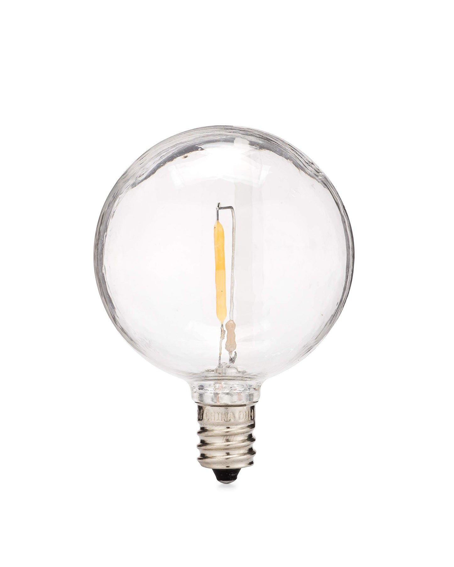 Holiday Lighting Outlet LED Filament G50 Commercial Grade Replacement Globe Bulbs, Weatherproof 0.6 Watt Dimmable Plastic Bulbs for Patio String