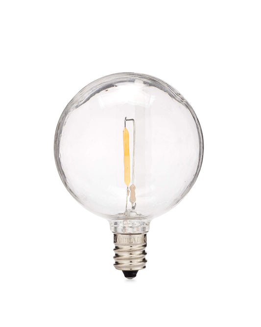 Holiday Lighting Outlet LED Filament G50 Commercial Grade Replacement Globe Bulbs, Weatherproof 0.6 Watt Dimmable Plastic Bulbs for Patio String