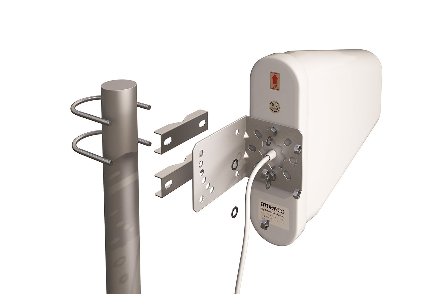 Yagi Directional Antenna 3G/4G/LTE 9dBi 806MHz-960MHz and 1.7-2.5GHz 2FT Cable w/ 2FT SMA Male Cable to TS-9 Adapter - Cell Phone Signal Log Periodic