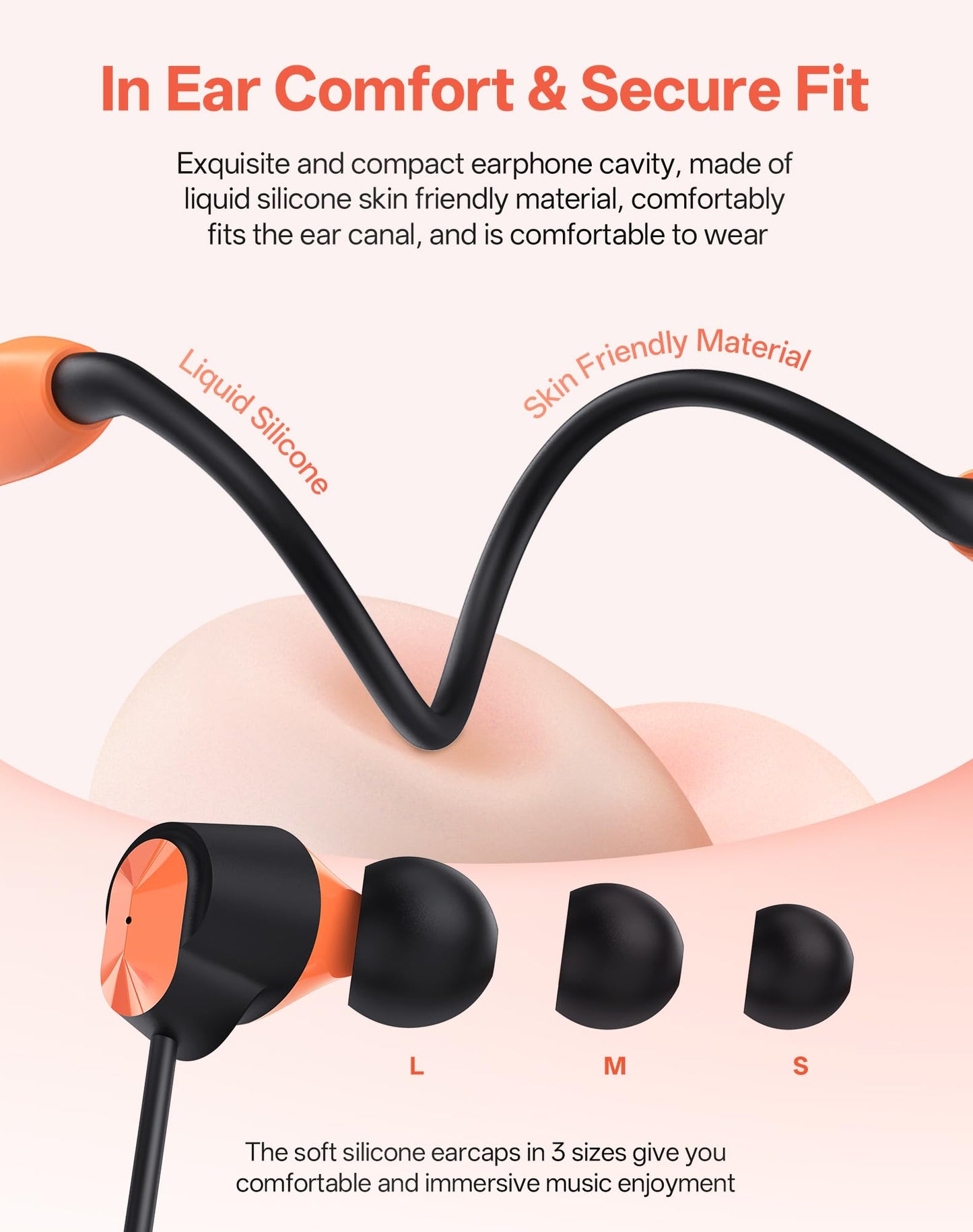 JL&MI Neckband Bluetooth Headphones, Wireless Sport Earphones with 80-Hour Battery and LED Display, Bluetooth 5.4 Magnetic Earbuds, Comfort Fit