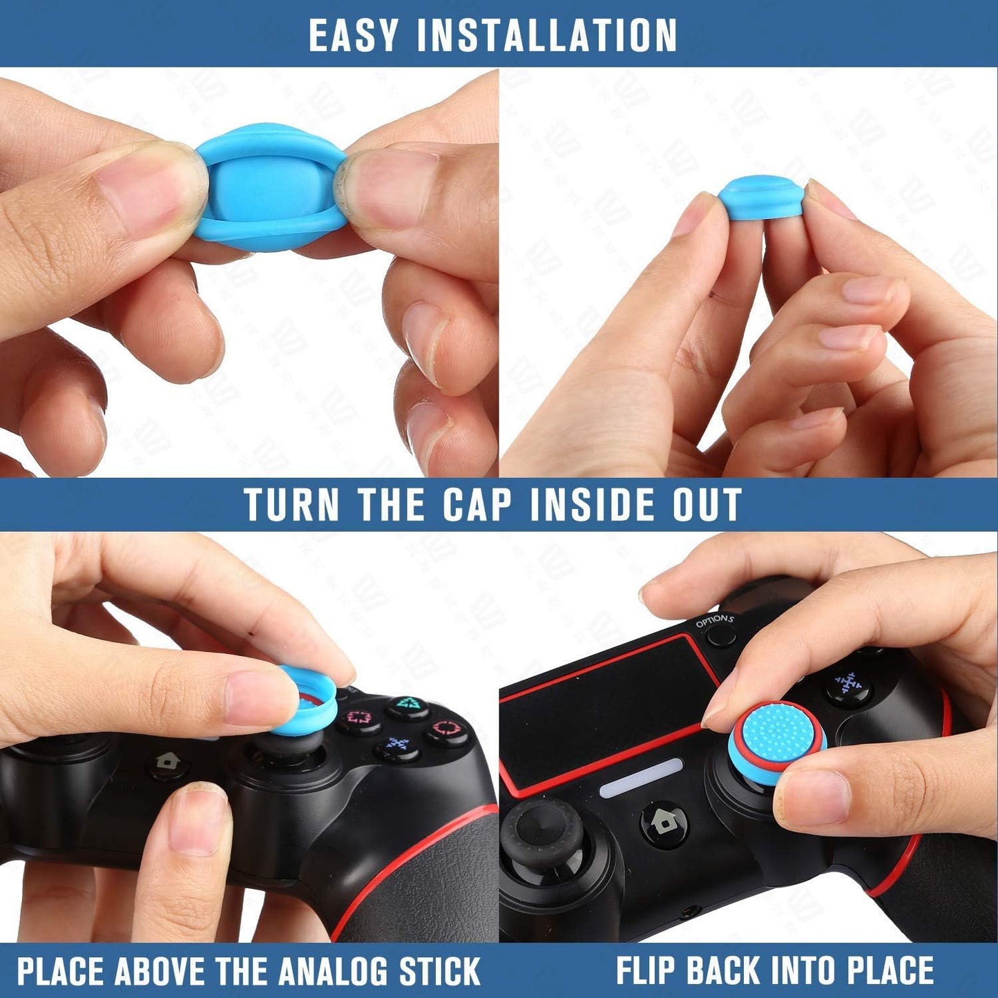 Obeka Compatible with 8 Pairs Thumb Grips Silicone Analog Stick Covers Thumbstick Controller Replacement Joystick Cap PS4 PS3 PS2 Xbox One Xbox 360