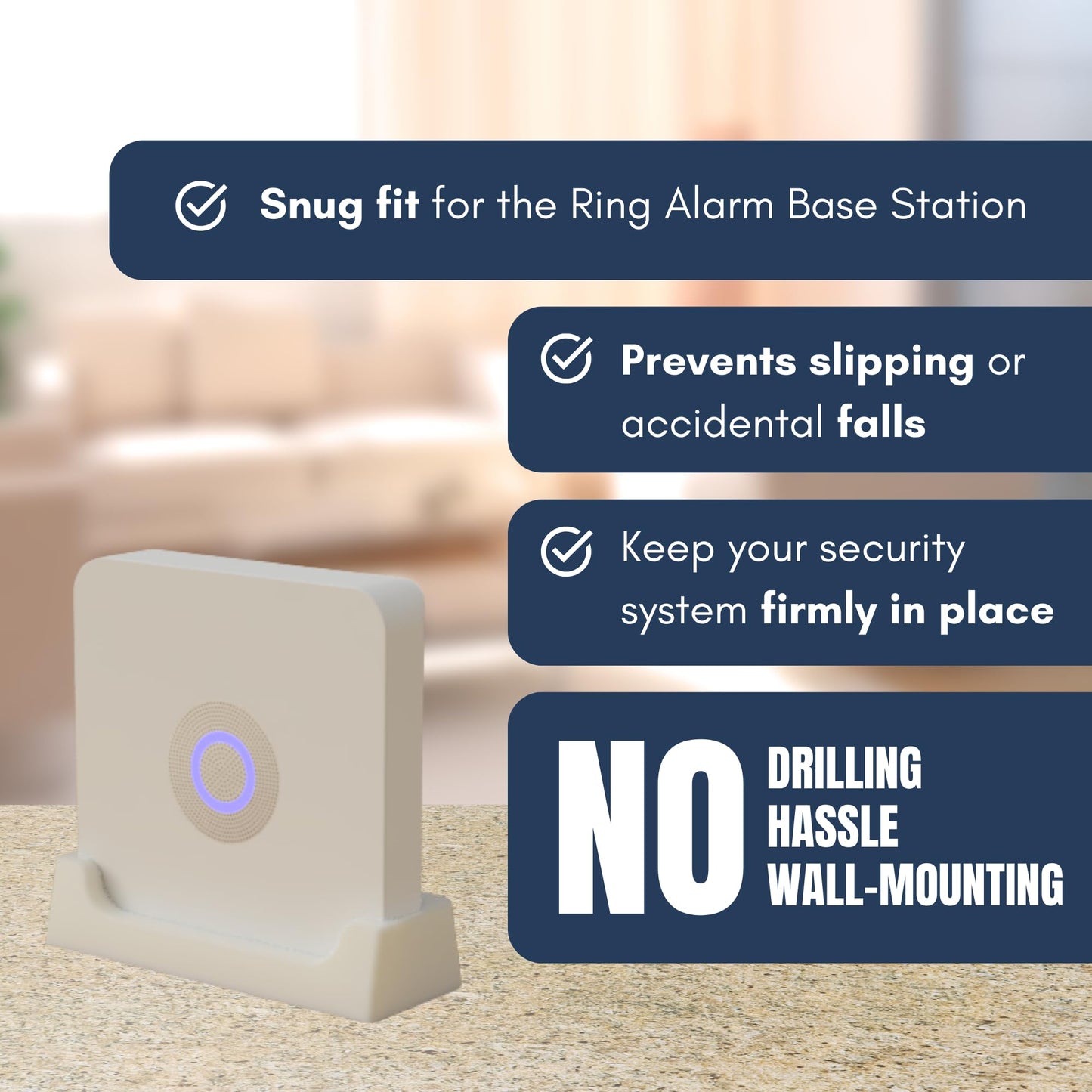 Ring Base Station 2nd Gen Holder- Secure & Stable Base Holder Stand Compatible with Ring Alarm Base Station - Easy Installation, Versatile Placement