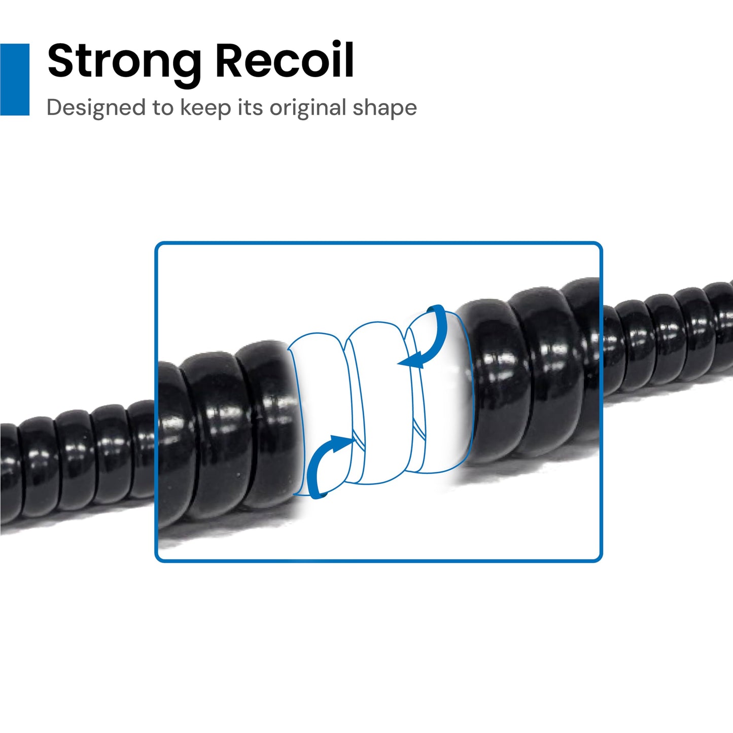 ICC Telephone Handset Cord/Phone Cord, 25 Ft - RJ9 (RJ22) Connectors, Glossy Black, 5-Pack - Curly Coiled Tangle-Free Design for PBX & VoIP Phones