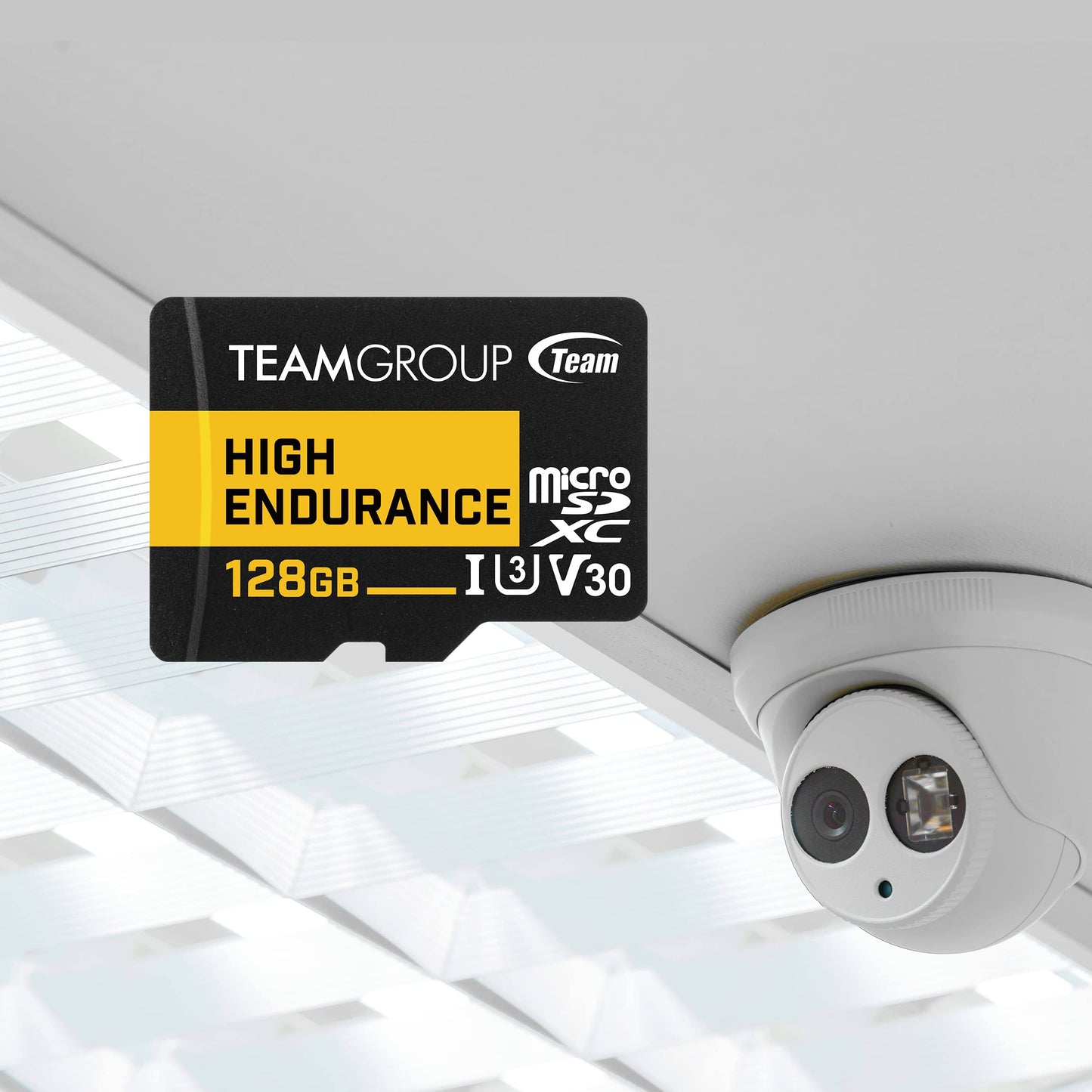 TEAMGROUP HIGH Endurance 128GB Micro SDXC UHS-I U3 V30 4K 100MB/s (Designed for Monitoring) Stable Durable Long Lasting Flash Memory Card, Support 4K