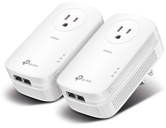 TP-Link AV2000 Powerline Ethernet Adapter, Passthrough, 2 Gigabit Ports