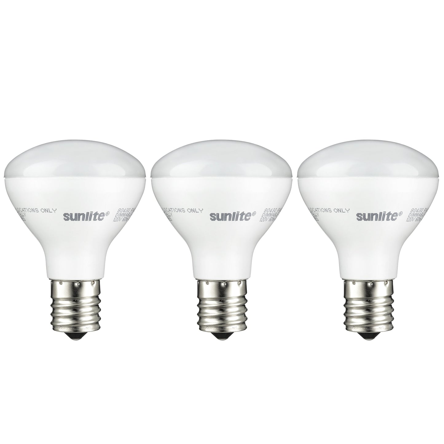 Sunlite LED R14 Mini Flood Light Bulbs, 4 Watts (25W Equivalent), 280 Lumens, Intermediate (E17) Base, Dimmable, ETL Listed, 2700K Soft White,