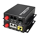 Hebbeko 2 Channels POTS Telephones and 10/100Mbps Ethernet Over Fiber Optic Extenders FC-FC Singlemode up 20Km Support Called id Ring and Fax No Delay