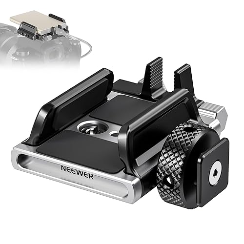 NEEWER Universal SSD Holder Mount Bracket with Cold Shoe/Cable Clamp, 1.6"-2.6" for T5 T7 T9 SSD, Compatible with SmallRig Cage for BMPCC 4K 6K, 15