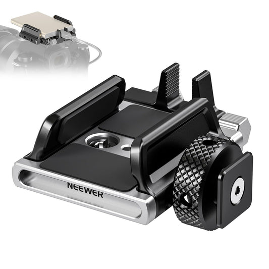 NEEWER Universal SSD Holder Mount Bracket with Cold Shoe/Cable Clamp, 1.6"-2.6" for T5 T7 T9 SSD, Compatible with SmallRig Cage for BMPCC 4K 6K, 15