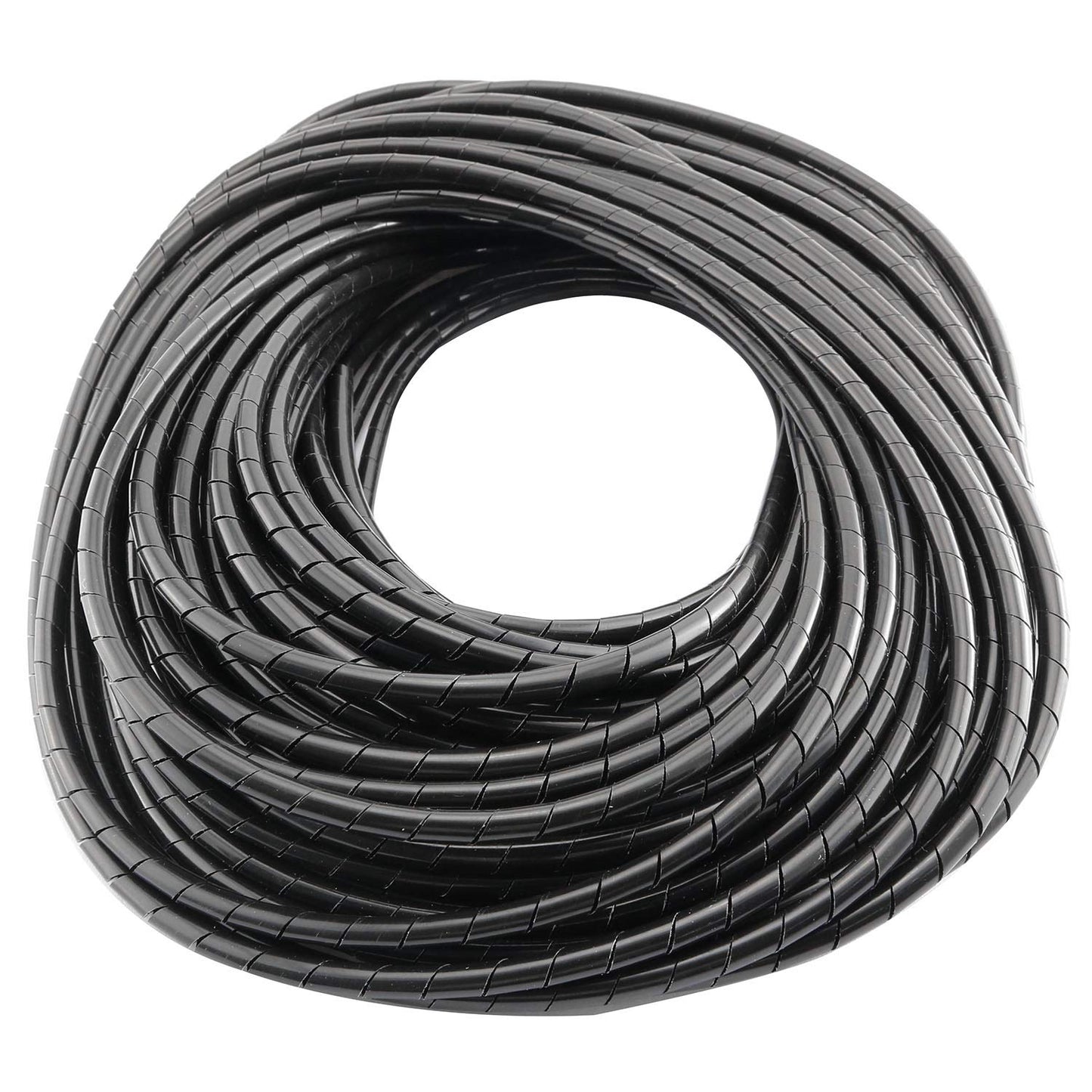 DGZZI Spiral Cable Wrap 6mm 15m Black Spiral Wrap Cable Binding Tidy Leads for TV PC Home Cinema CCTV Wires
