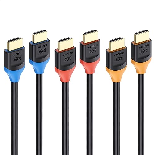 Cable Matters [Ultra High Speed HDMI Certified] 3-Pack 48Gbps 8K HDMI Cable 6.6 ft / 2m with 8K@60Hz, 4K@240Hz and HDR Support for PS5, Xbox Series