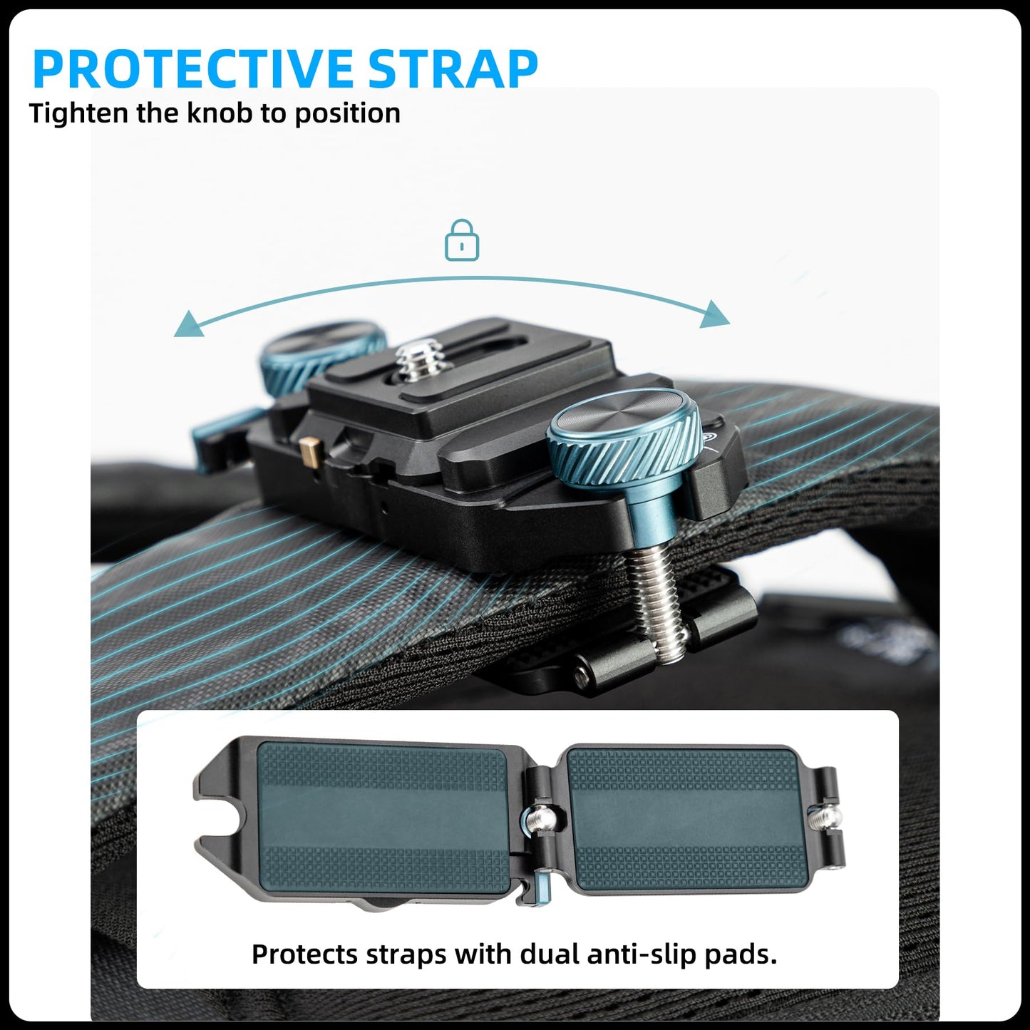Fotopro RZ-5 Quick Release Camera Mount, Backpack Strap Mount with 1/4 Screw, Adapter for DSLR/Mirrorless Camera Tripod Stabilizer Handheld Gimbal