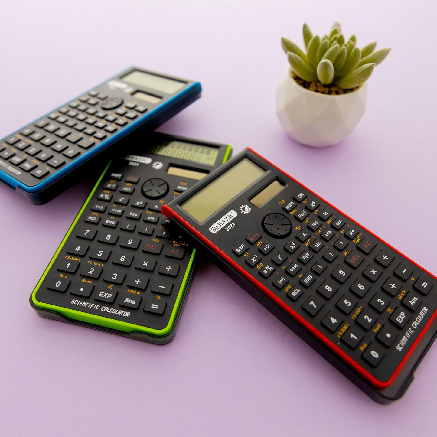 BAZIC Scientific Calculator 240 Function, Dual Hybrid Battery and Solar, Slide-On Case, Engineering Calculators LCD Display, for Professional, 1 Unit