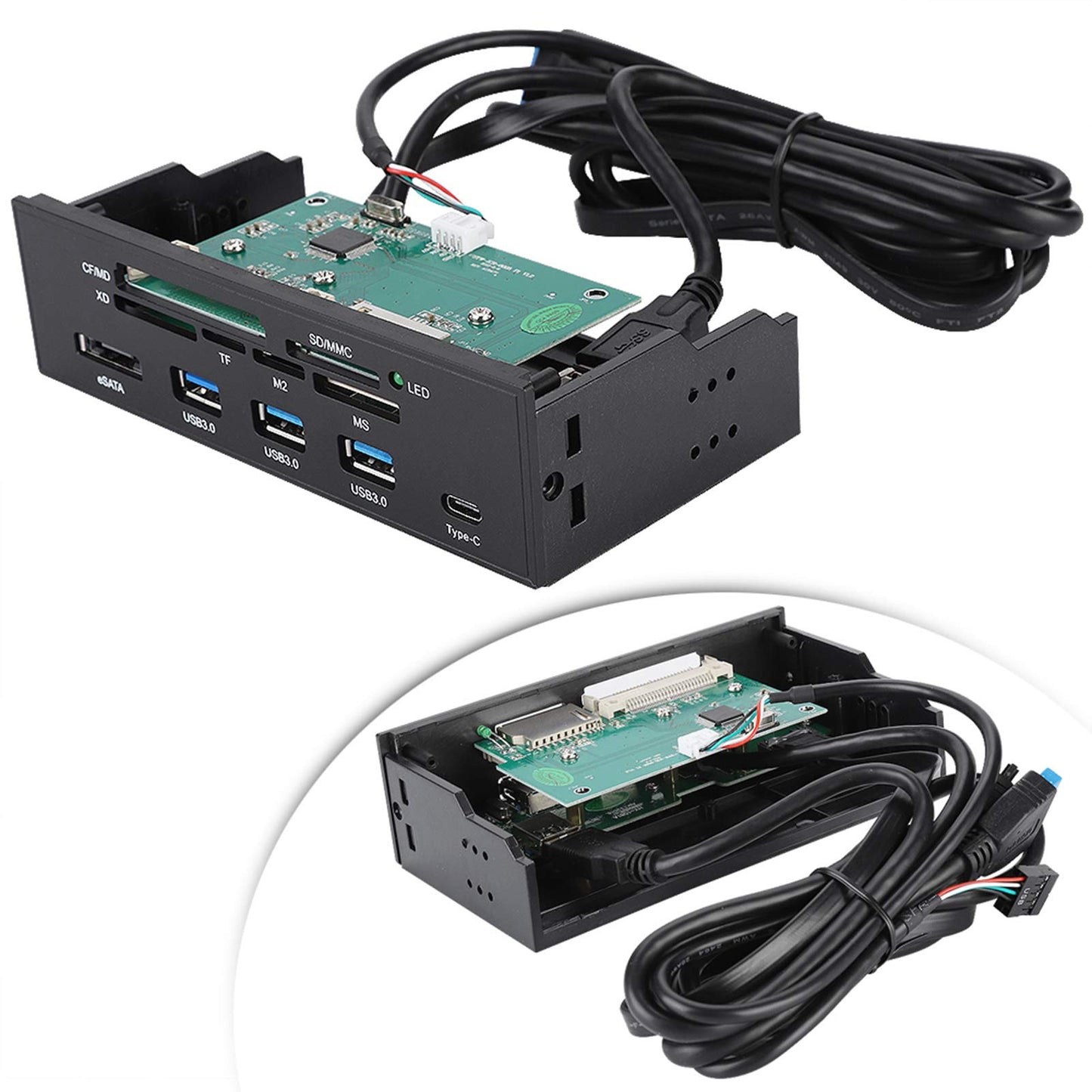 Internal Card Reader, 5.25inches Internal Card Reader Media Dashboard Multi Function Desktop Front Panel