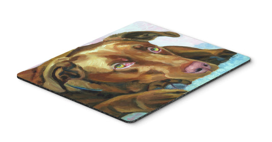 Caroline's Treasures 7420MP Chocolate Labrador Waiting Mouse Pad, Hot Pad or Trivet for Home Office Gaming Working Computers Laptop Mouse Mat,Washable