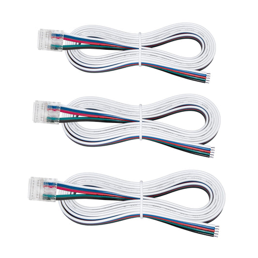 Armacost Lighting 5 Pin COB RGB+W 48" Tape to Wire LED Strip Light Connectors, 3 Pack 761821N