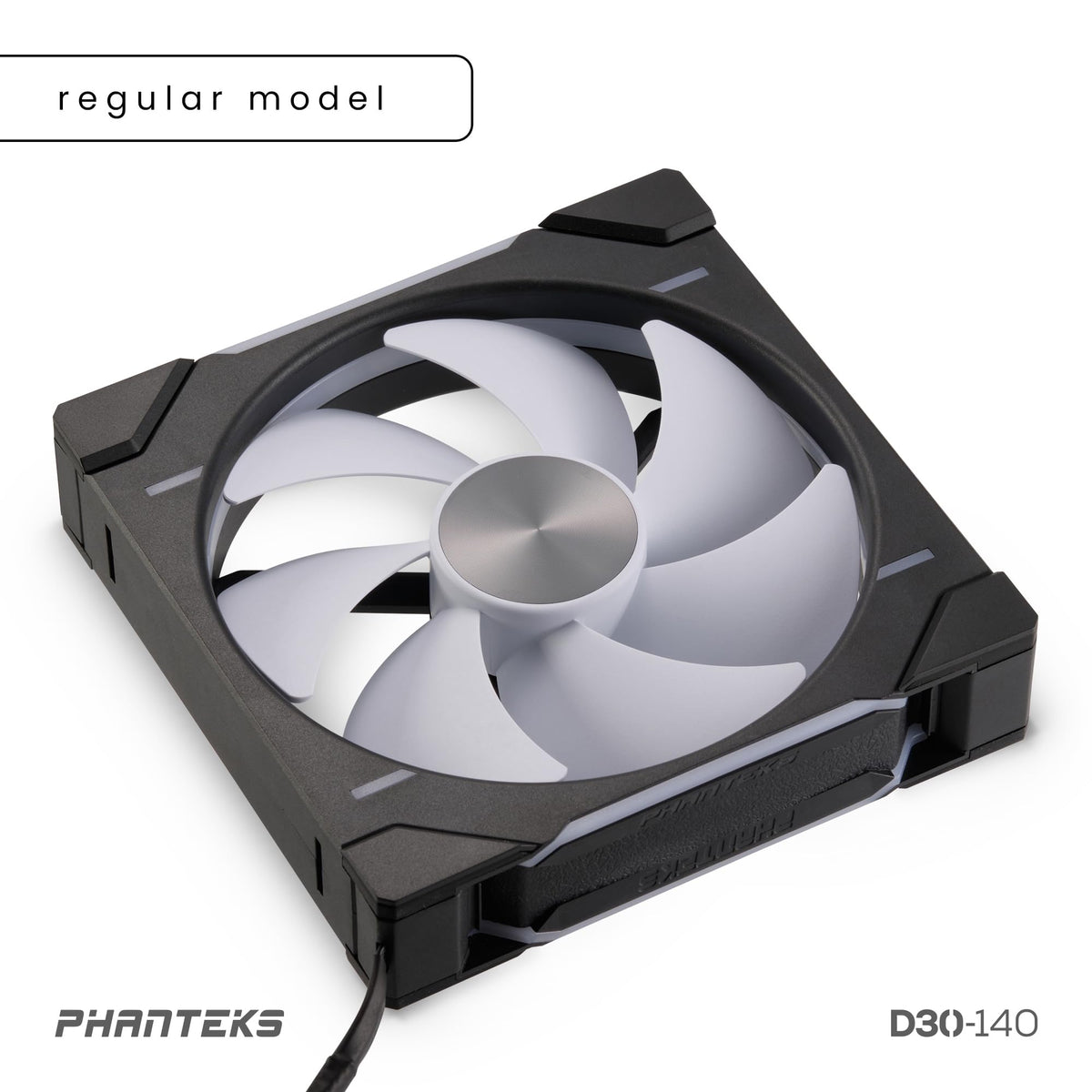 Phanteks D30-140 DRGB PWM Fan, Premium D-RGB Performance Fan, ARGB/DRGB Lighting, Daisy-Chain Fan Linking System (Black)