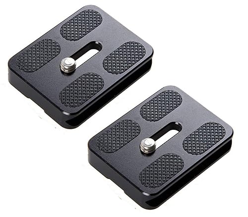 (2 Packs) Fotasy 50mm Arca Swiss Plate, 50 mm QR Plate, Quick Release Plate, Small Arca Plate, Tripod Quick Release Plate fits Arca-Swiss Universal
