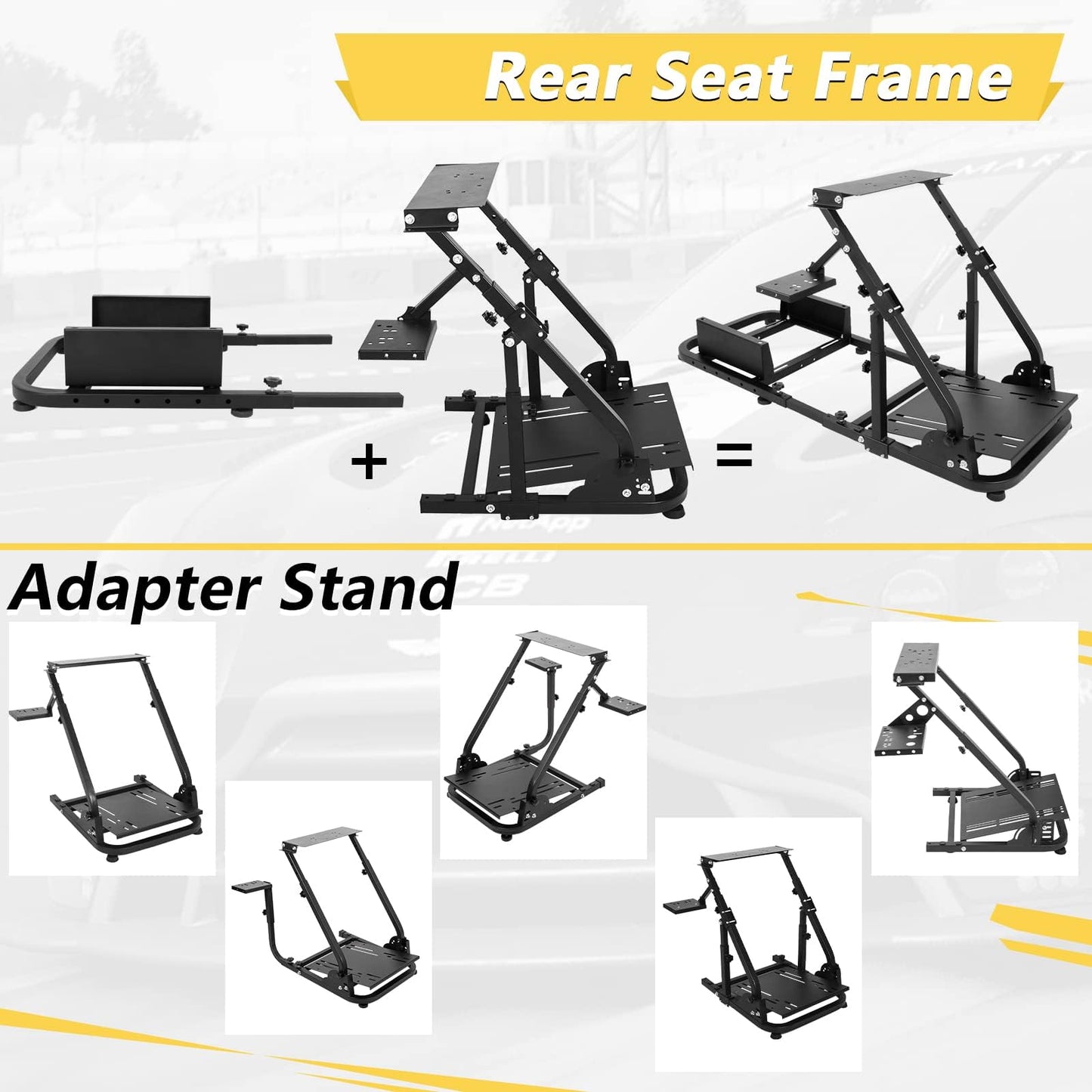Marada Racing Simulator Seat Mounting Frame with Bolts Suitable for Dardoo, Supllueer, Anman Sim Gaming Stand DIY Adjustable & Portable Real Driving