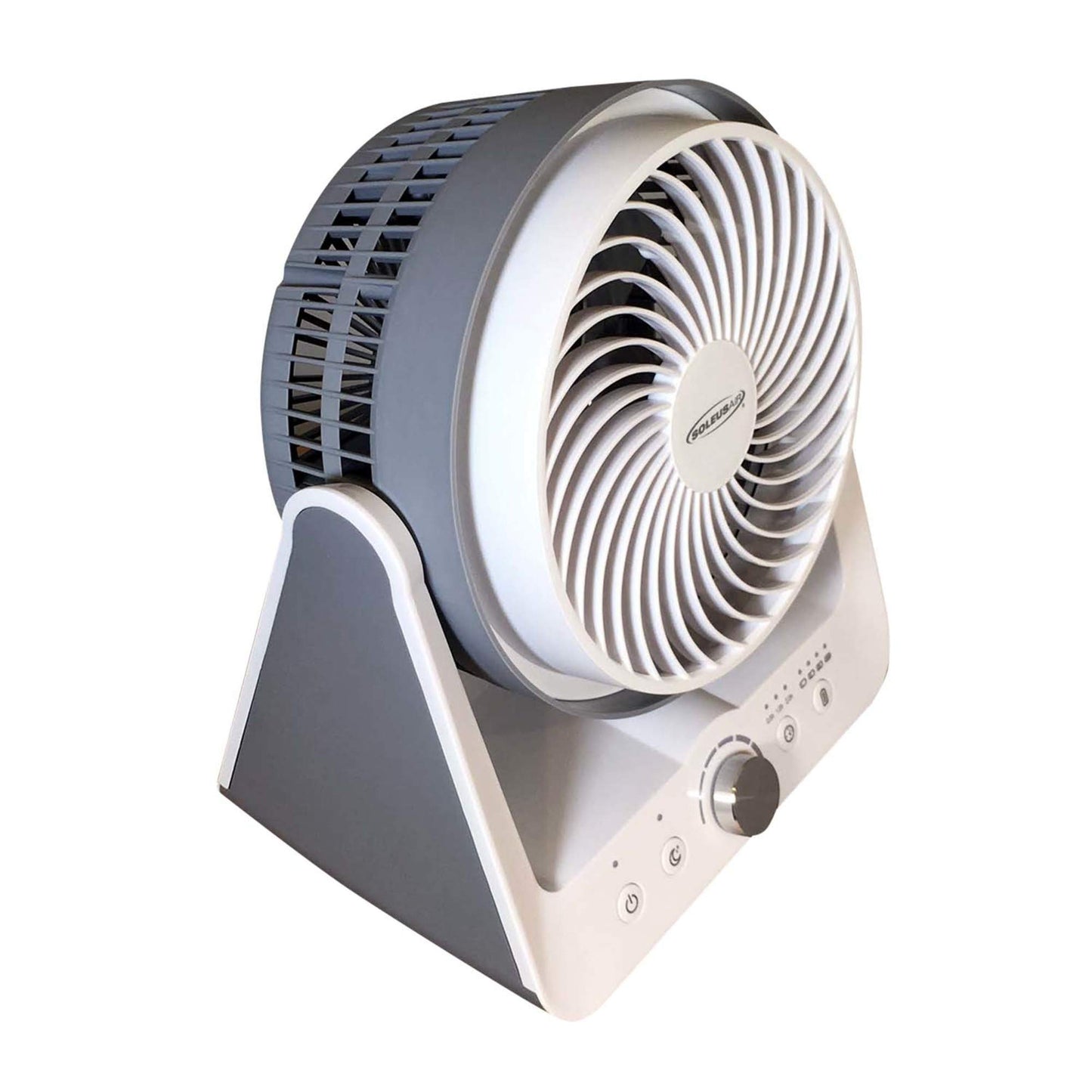 Soleus Air Circulator, 6 Fan Speeds, Auto Timer, 90 Degree Pivot, Extremely Quiet, Lightweight, for Easy Use In the Home or Office. Rechargeable