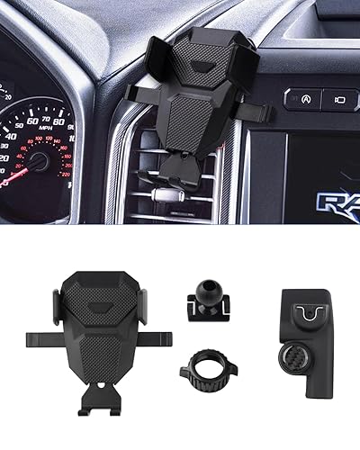 Karltys F150 Car Phone Holder for 2015-2020 Ford F-150 Accessories, Cell Phone Holder Air Vent Phone Mount for F-150, Never Blocking Hands Free Thick