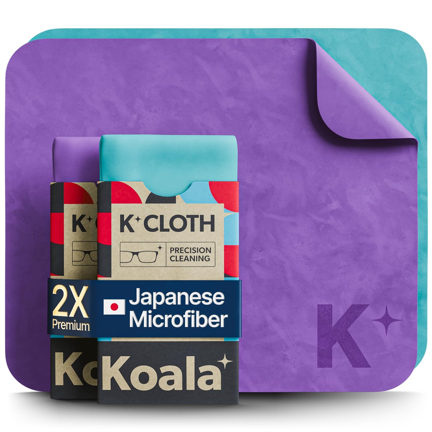 Koala Lens Cleaning Cloth | Japanese Microfiber | Glasses Cleaning Cloths | Eyeglass Lens Cleaner | Eyeglasses, Camera, VR/AR Headset, and Screen