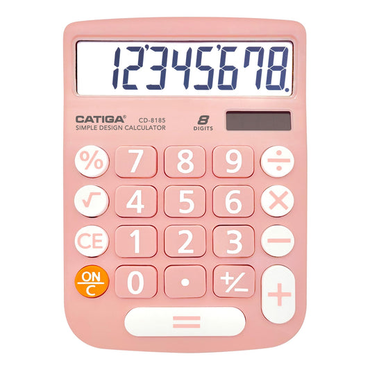 CATIGA Desktop Calculator 8 Digit with Solar Power and LCD Display, Big Buttons, for Home, Office, School, Class and Business, 4 Function Small Basic