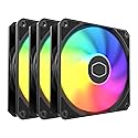 Cooler Master MF120 Lite 120mm PC Case Fan|Liquid Cooler|Air Cooler 3-Pack, 120mm aRGB Lighting, aRGB Splitter, Dynamic PWM 1,750 RPM, Air Balance