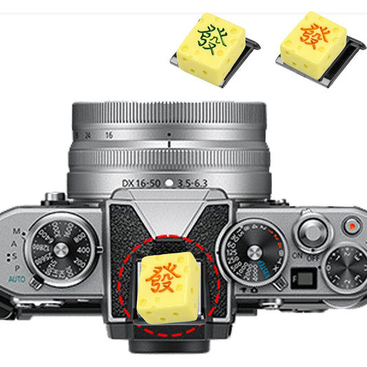 Camera Hot Shoe Cover, Cute Hot Shoe Cap, Hot Shoe Protector Compatible with Sony Fujifilm Fuji Canon Nikon Pentax Leical Panasonic (2pcs Mahjong)