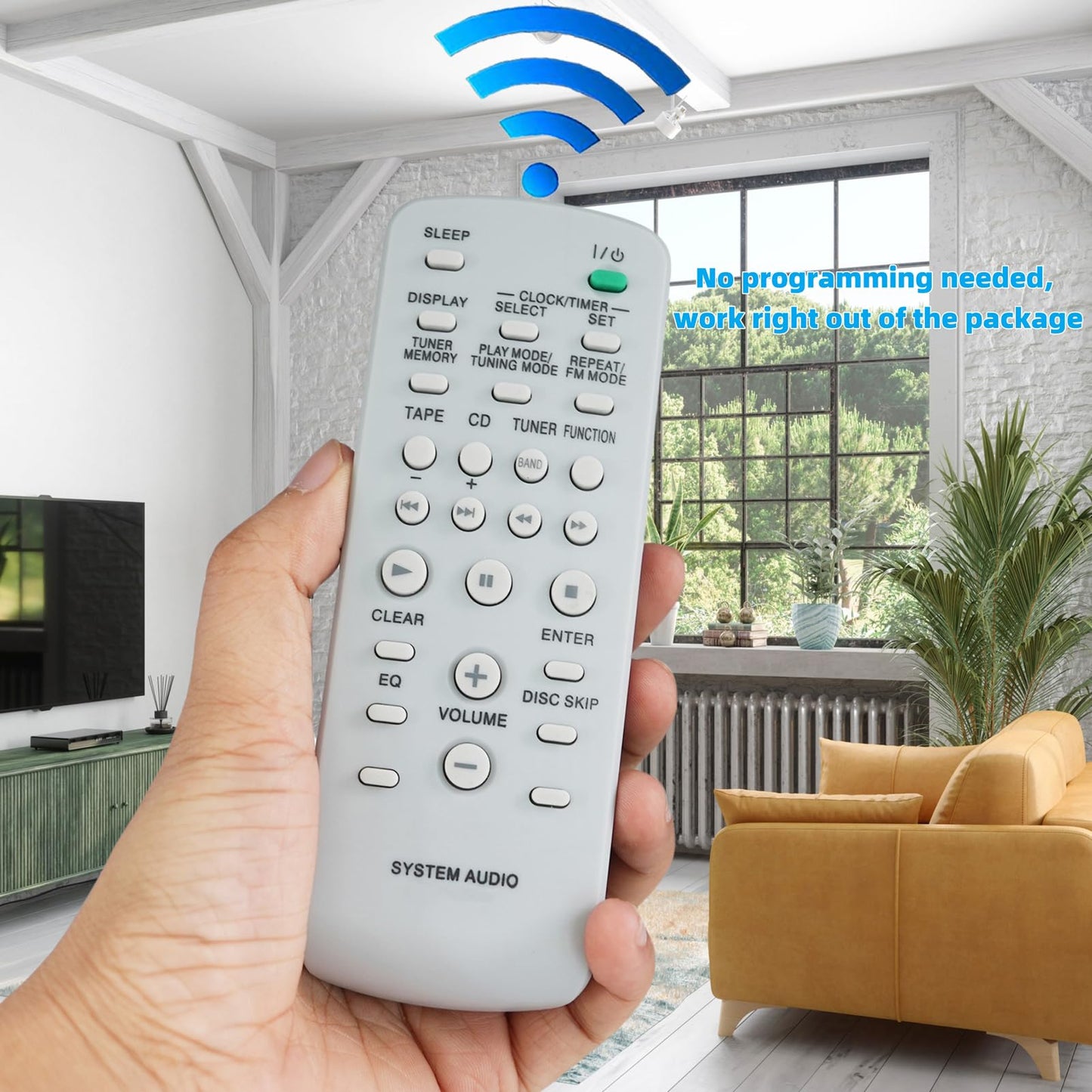 Replacement Remote Control Compatible for Sony MHC-EC78 HCD-EC78 RM-SC55 HCD-ZX6 Micro Hi-Fi Component System