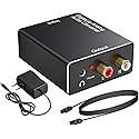 DA Converter Aluminum, 192KHz DAC Digital SPDIF Toslink to Analog Stereo Audio Converter with Optical Cable, R/L 3.5mm Jack, for PS3 PS4 Xbox HDTV