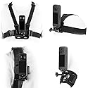 BRDRC Accessories Kit for Insta 360 X5 X4 Air, Chest Mount Head Strap Harness Backpack Clip Holder Wrist Strap, 360°Rotating Adapter + Quick Release