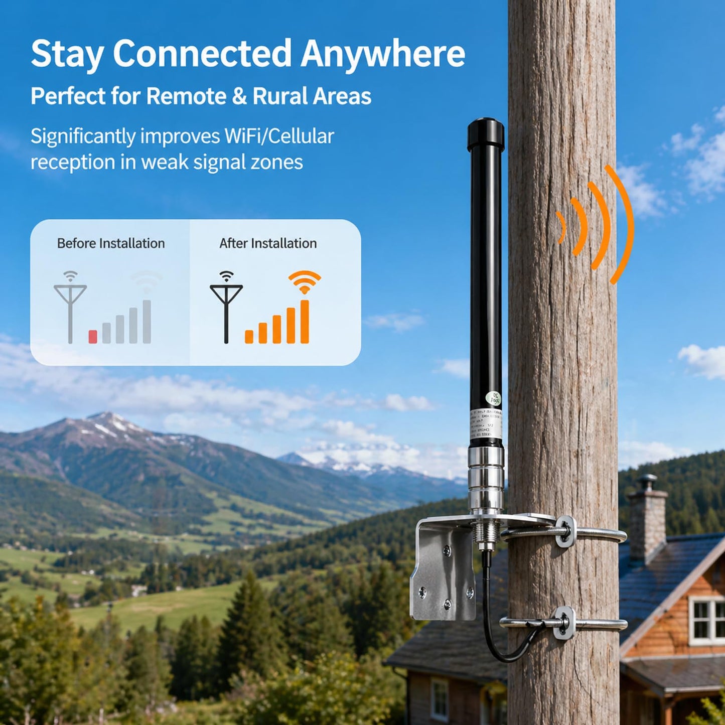 GTOMNI Trail Camera Antenna 4G LTE Long Range Cellular Antenna Full-Band External Signal Game Camera Antenna Booster - Ultra Strong Signal Strength
