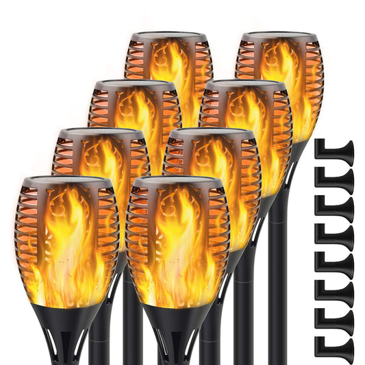 Permande Upgraded Solar Flame Lights Outdoor, 3 Options Solar Torch, Waterproof Landscape Decoration Dancing Flame Post for Garden Pathway Yard - Auto